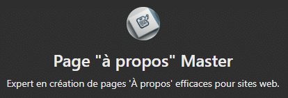 Expert création pages 'À propos' sites web.