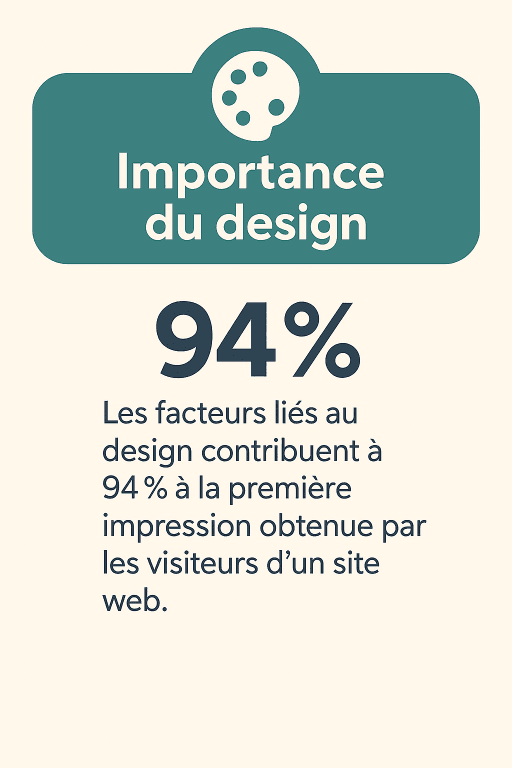 10 Les facteurs liés au design contribuent à 94% à la première impression obtenue par les visiteurs d’un site web