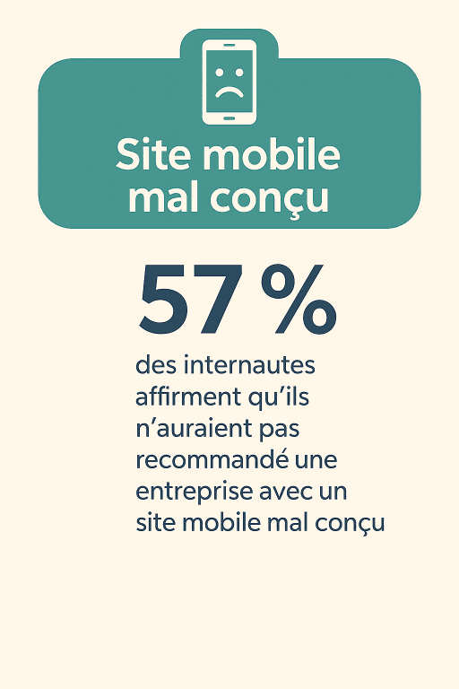 12 57% des internautes affirment qu’ils n’auraient pas recommandé une entreprise avec un site mobile mal conçu
